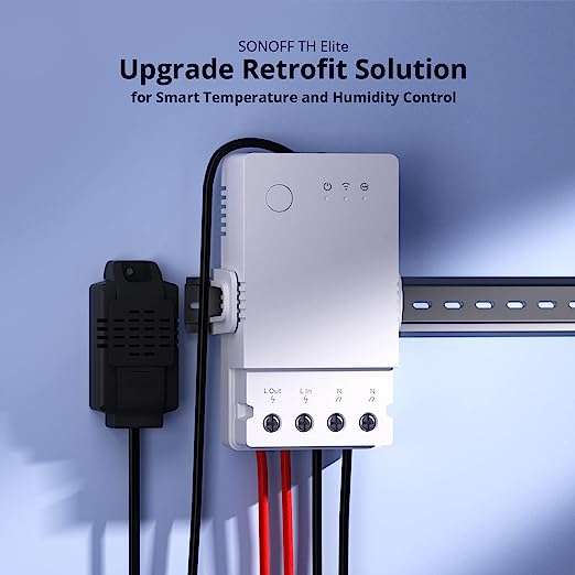 SONOFF THR320 Origin Smart Temperature and Humidity Monitoring Switch, Compatible with Alexa & Google Assistant, RJ9 4P4C Interface