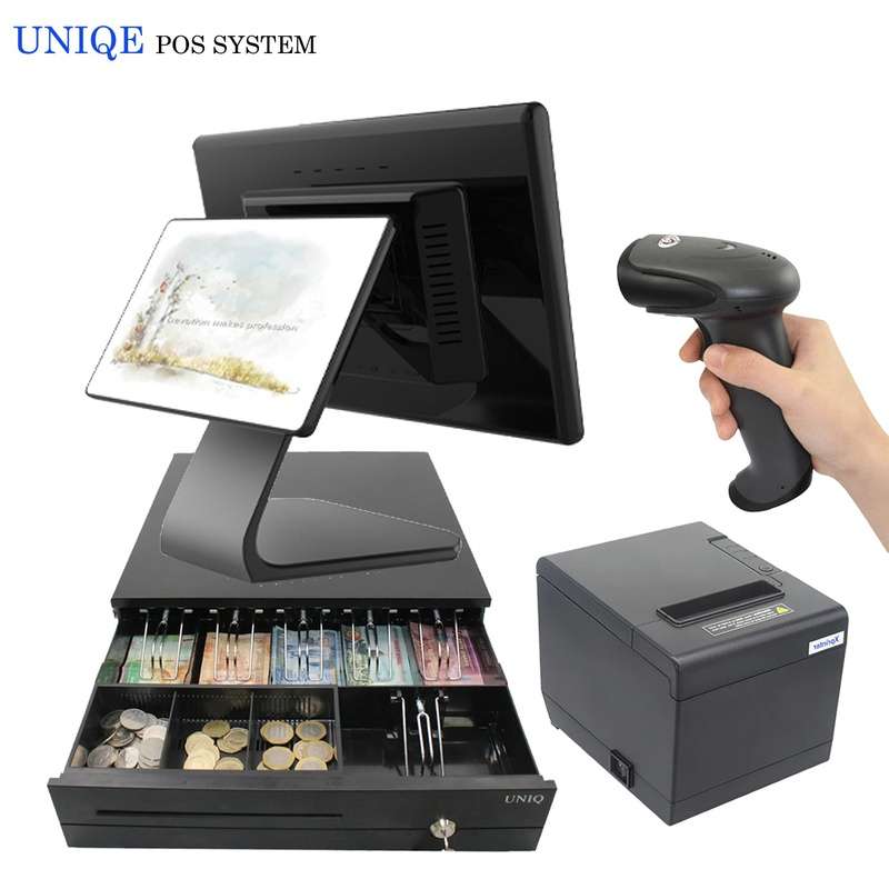 نقطة بيع متكاملة - جهاز كمبيوتر الكل في واحد شاشة لمس - برنامج نقاط البيع - طابعة حرارية - قارئ باركود - صندوق نقد
