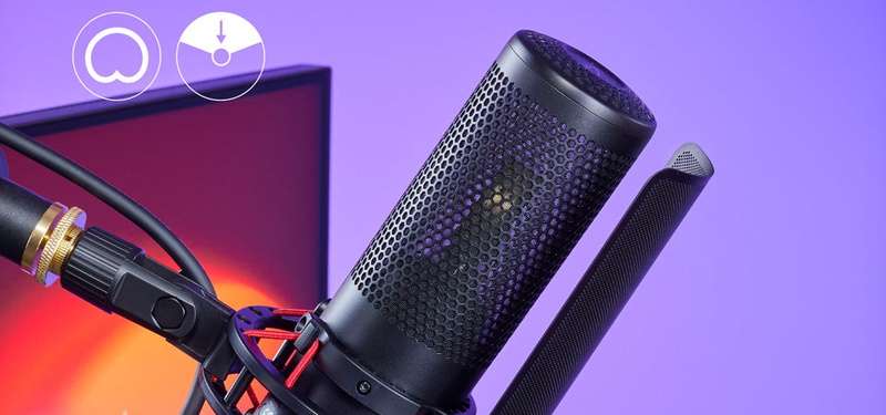 HP HyperX ProCast Condenser XLR Microphone XLR Connection Detachable Pop Filter w/ Anti-Vibration Shock Mount