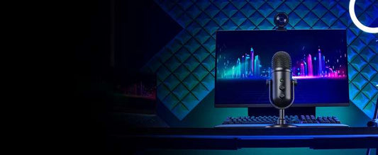Razer Seiren V2 Pro USB High Pass Filter Monitoring/Gain & Mute Buttons Shock Absorber & Mic Windsock