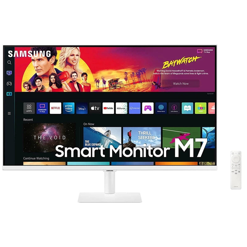 SAMSUNG 32" M7 4K UHD Do-It-All Smart Monitor & Streaming TV Built In Speakers & Remote - White