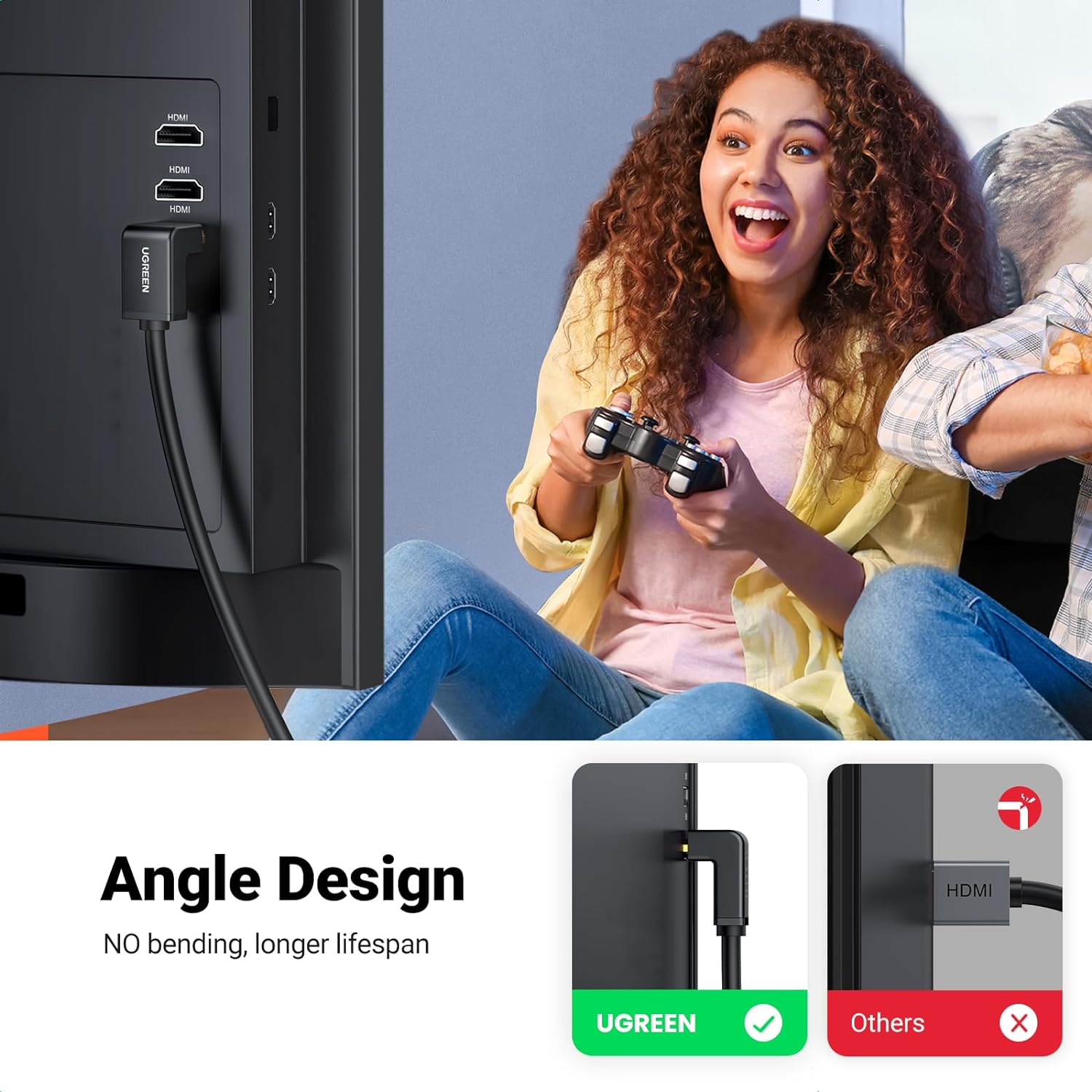 Ugreen Angled HDMI Cable (90°) 4K Black 2M - 10173