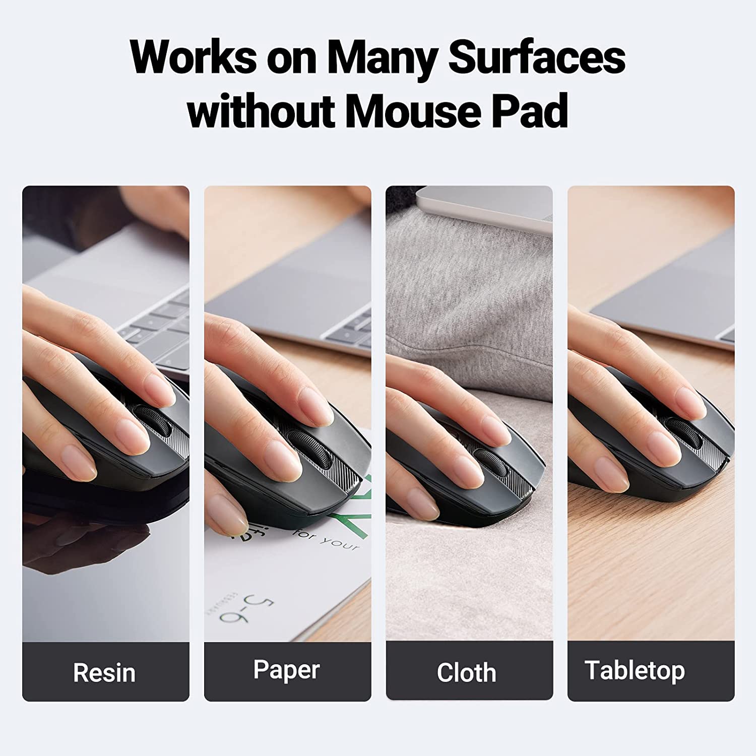 Ugreen USB Optical Wireless Mouse 2.4GHz 4000 DPI Black 90545