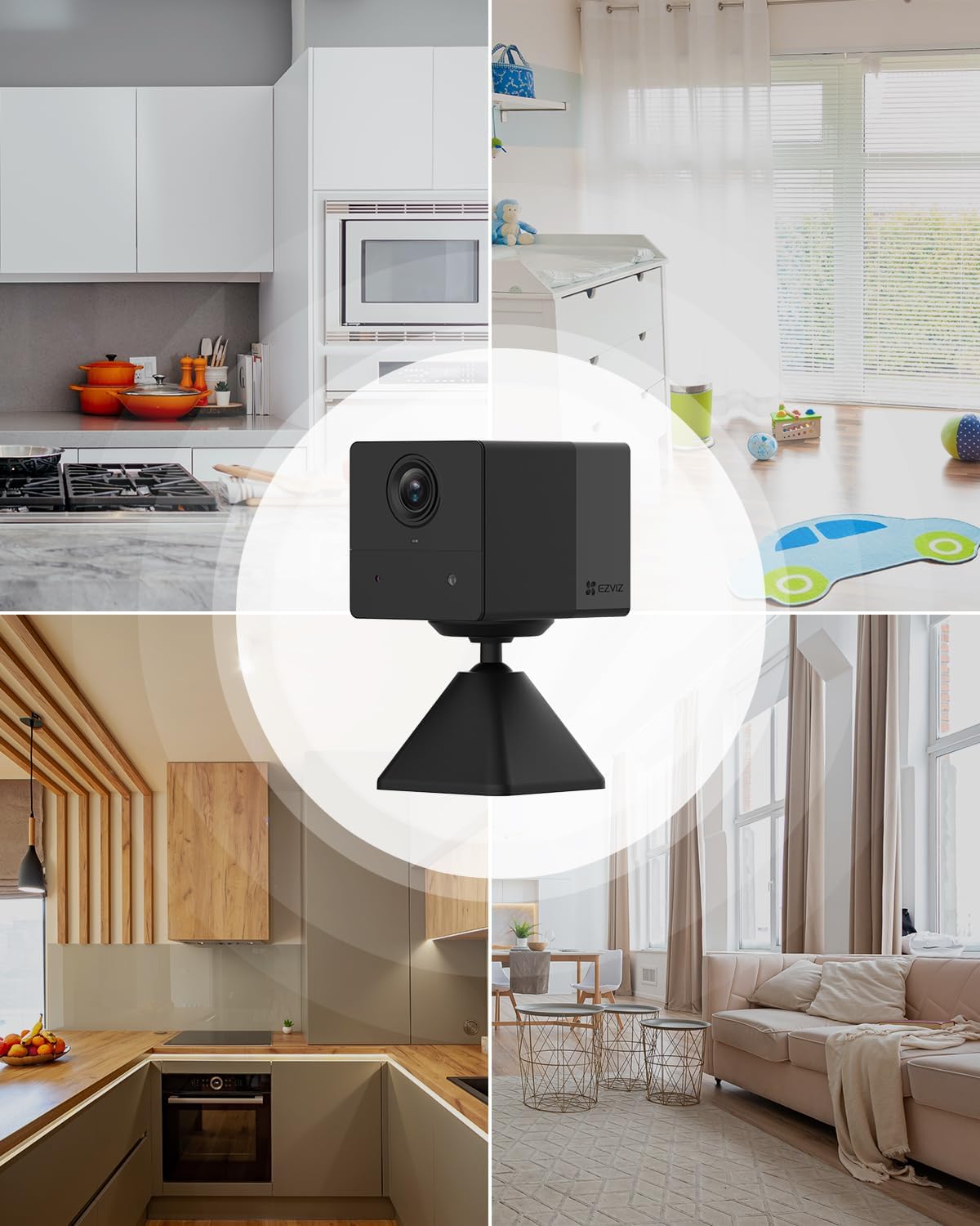 CB2 2MP BATTERY EZVIZ Battery-Powered Indoor WiFi Camera, 50 Days Battery Life
