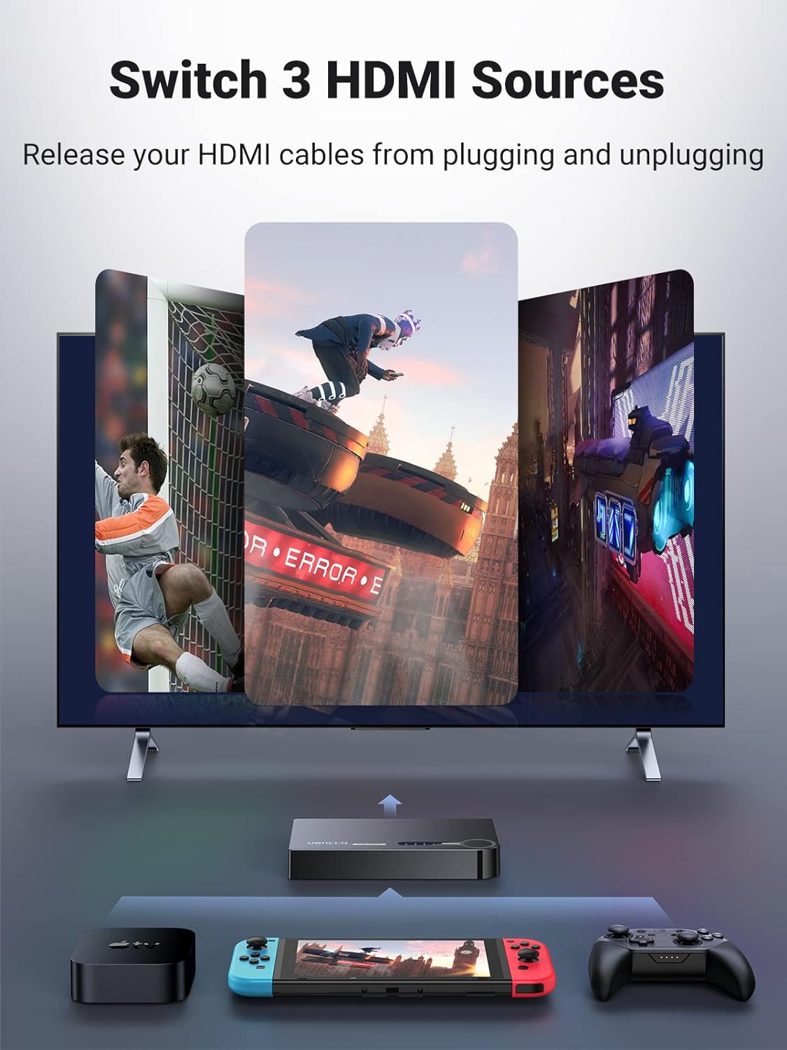 UGREEN 4K HDMI Switch 3-IN-1 Out HDMI Switcher - 40234