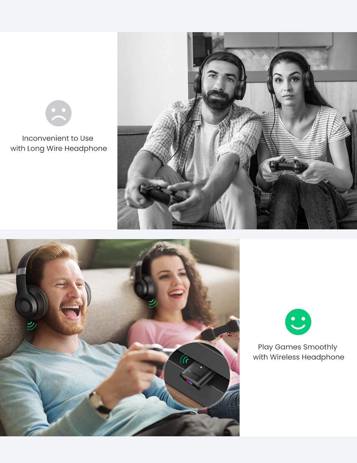 UGREEN Bluetooth 5.0 transmitter for PlayStation / Nintendo Switch - range 10m - 10928