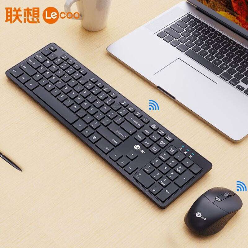 Lenovo Lecoo Keyboard Mouse Combo Set Wireless KW200 Black