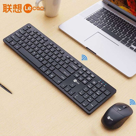 Lenovo Lecoo Keyboard Mouse Combo Set Wireless KW200 Black