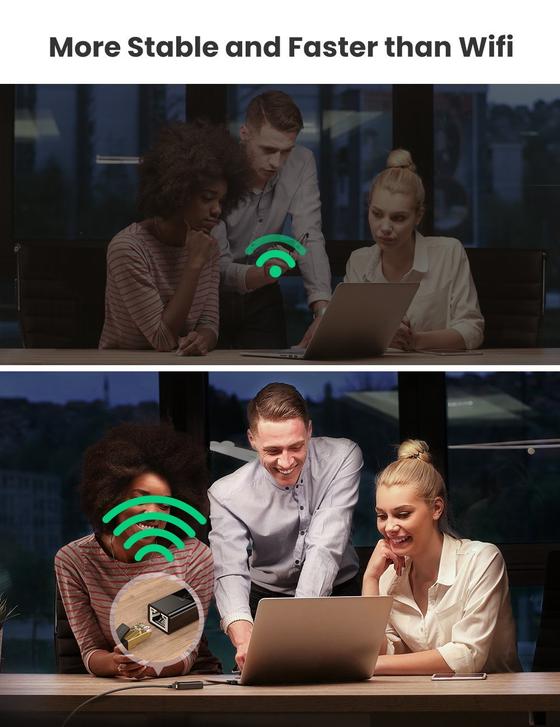 UGREEN USB to Ethernet Adapter, USB 3.0 to RJ45 1Gbps Lan Network Adapter (BLACK) - 20256