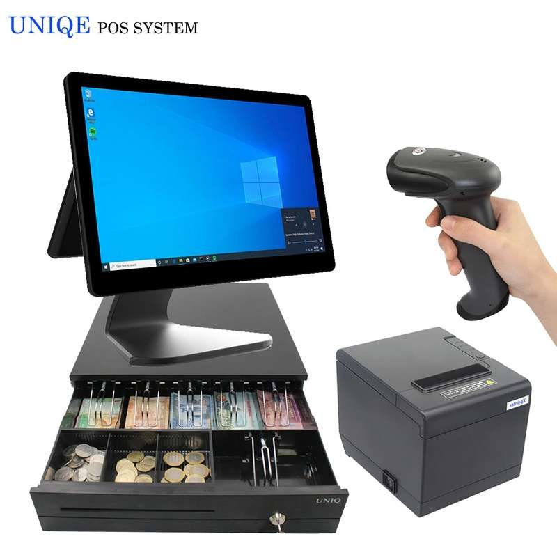 نقطة بيع متكاملة - جهاز كمبيوتر الكل في واحد شاشة لمس - برنامج نقاط البيع - طابعة حرارية - قارئ باركود - صندوق نقد
