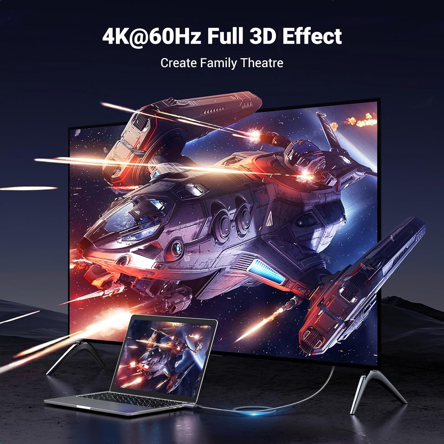 UGREEN - 15774 DP TO HDMI 4K CABLE 2M