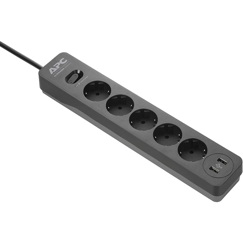 APC Essential SurgeArrest 5 Outlet 2 USB Ports Black Germ