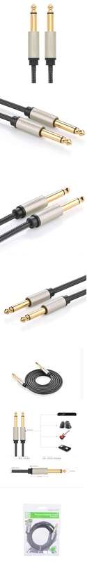 UGREEN AV128 6.5 audio cable male to male audio amplifier mixer guitar cable-2M