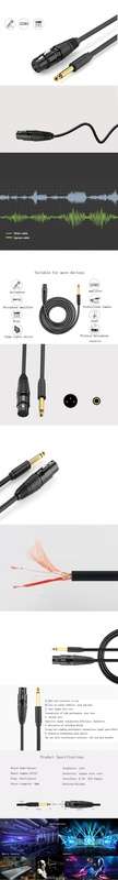 UGREEN AV131 6.35mm Jack to XLR Audio Cable Male to Female Audio Cable