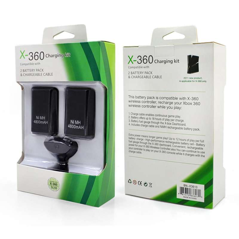 Xbox 360 play and Charge Kit- two battery