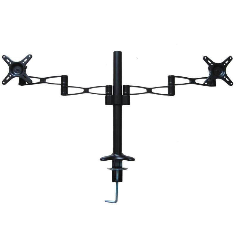Desk Dual Screen Mount Stand Extendable Arm Monitor