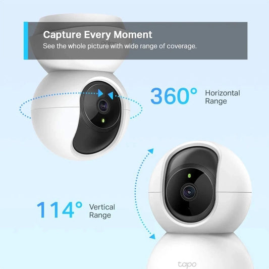 TP-Link Tapo C210 2K 3MP Pan/Tilt Home Security Wi-Fi Camera Night Vision Motion Detection Sound and Light Alarm