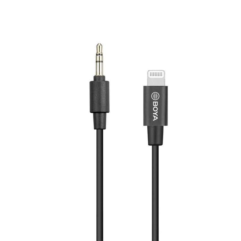 BOYA BY-K1 3.5mm Male to Apple MFi Male Certified Lightning Adapter Cable 20cm