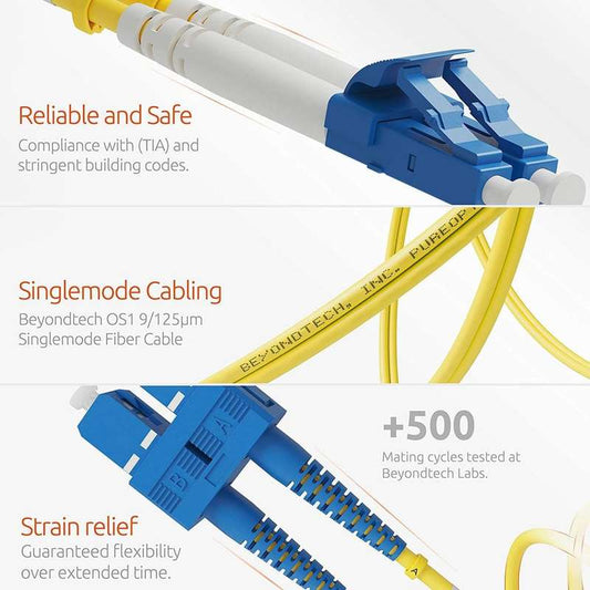 LC-SC Singlemode Fiber Patch Cord Duplex- 5M