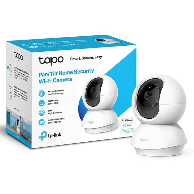 TP-Link Tapo C210 2K 3MP Pan/Tilt Home Security Wi-Fi Camera Night Vision Motion Detection Sound and Light Alarm