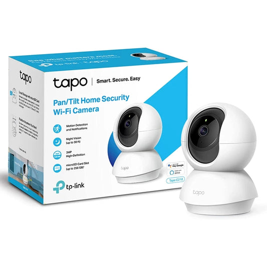 TP-Link Tapo C210 2K 3MP Pan/Tilt Home Security Wi-Fi Camera Night Vision Motion Detection Sound and Light Alarm