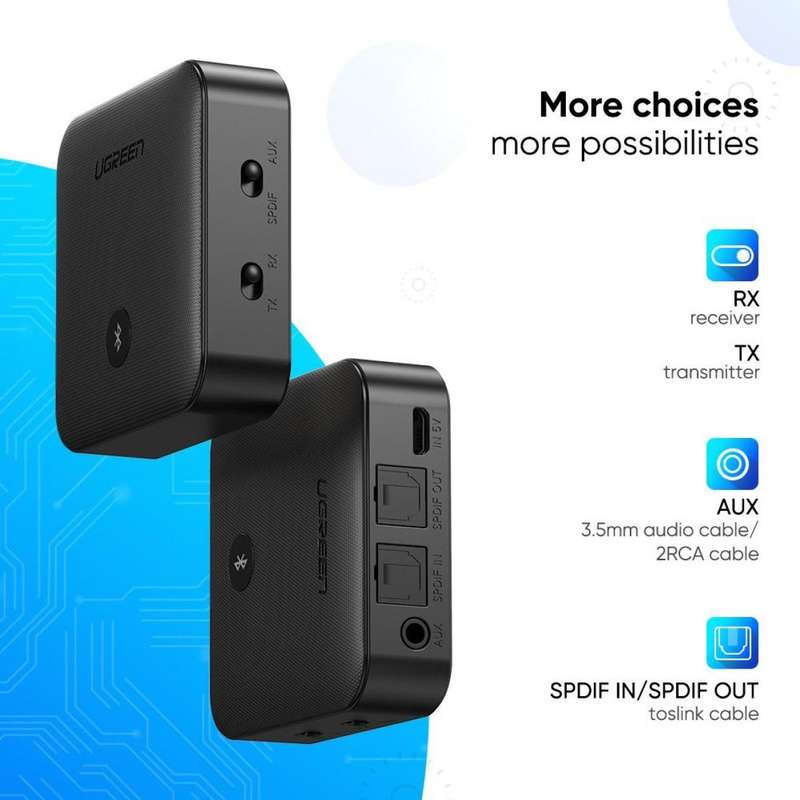 UGREEN CM144 2-in-1 aptX Bluetooth 5.0 Transmitter