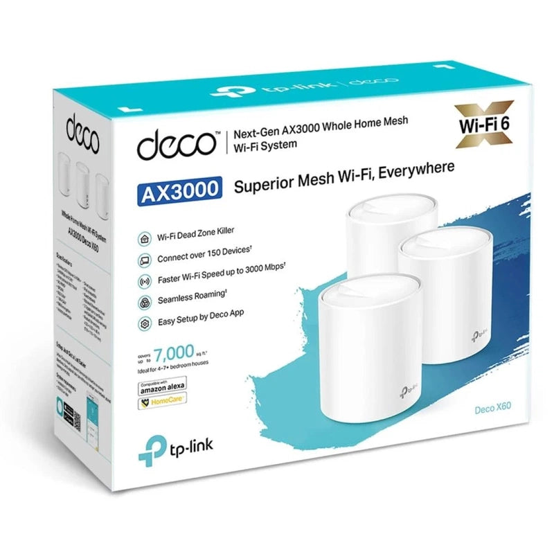 TP-LINK Deco DX60 AX3000 Whole Home Mesh Wi-Fi 6 3-Pack