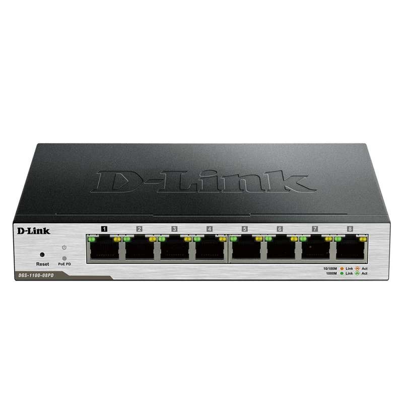 D-Link DGS-1100-08PD 8-Port Gigabit PoE-Powered Smart Managed Switch