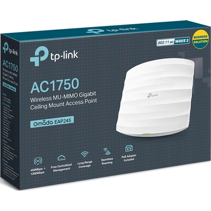 TP-Link Omada EAP245 AC1750 Wireless Access Point Gigabit Poe Powered Business level access point, suitable for homes, hotels, warehouses, r