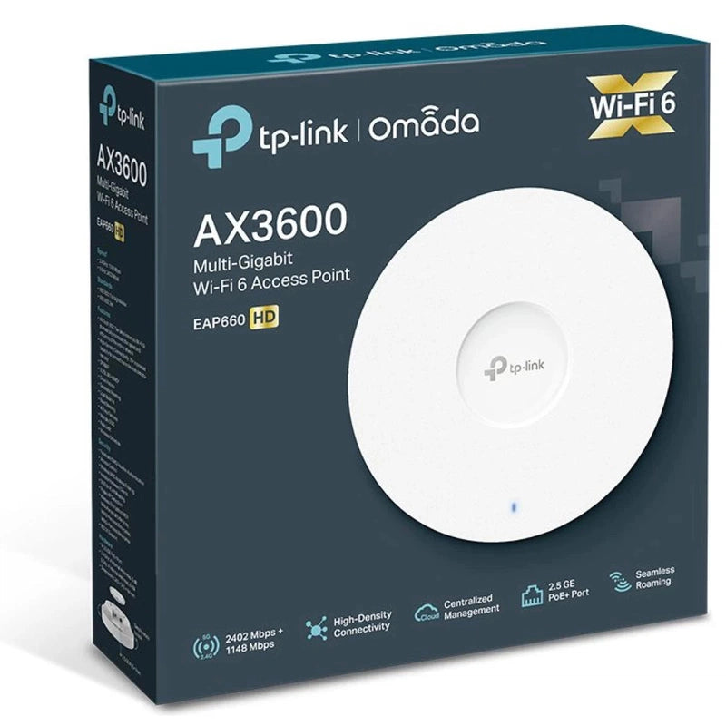 TP-Link EAP660 HD AX3600 Wireless Dual Band Multi-Gigabit Ceiling Access Point