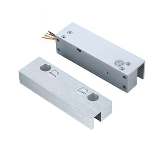 Electric drop bolt lock for fully frameless glass door