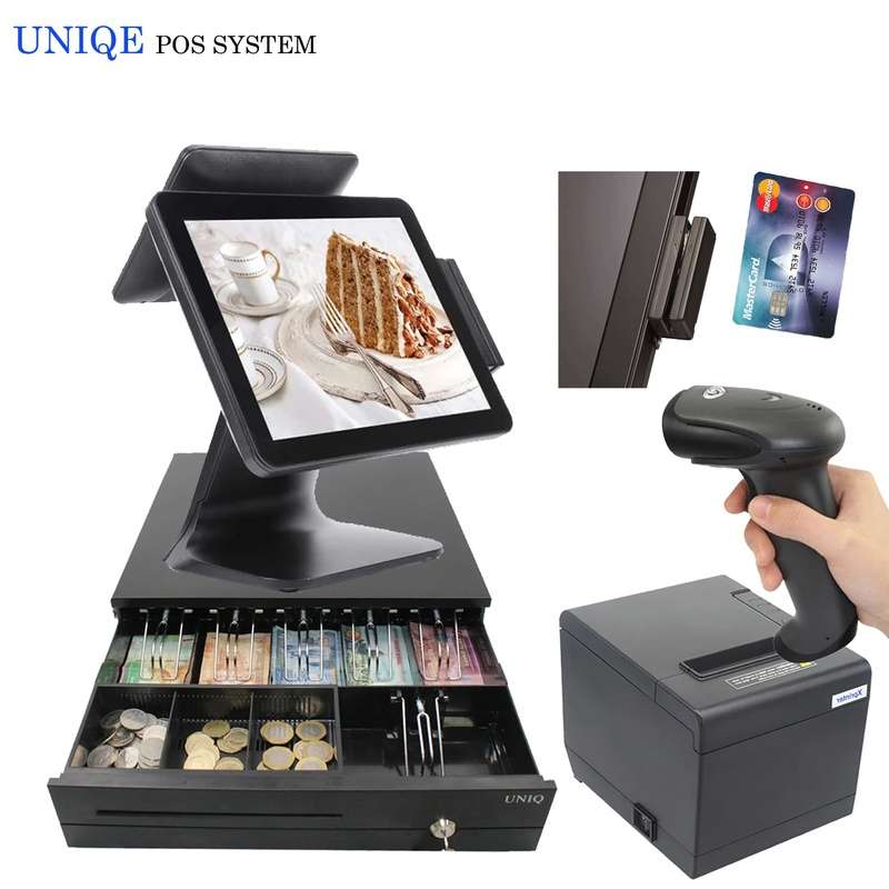 نقطة بيع متكاملة - جهاز كمبيوتر الكل في واحد شاشة لمس - برنامج نقاط البيع - طابعة حرارية - قارئ باركود - صندوق نقد