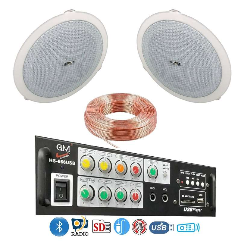 نظام صوتي سقفي متكامل للمنازل والأعمال سماعتين