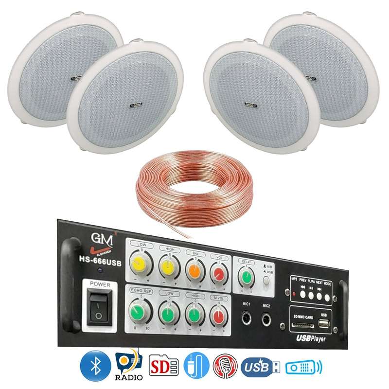 نظام صوتي سقفي متكامل للمنازل والأعمال 4 سماعات