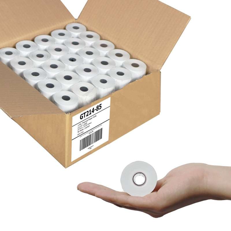 رول طباعة فواتير حراري مصقول طول 15 متر عرض 5.7سم ماكنات الفيز - كرتونة سعة 100 رول