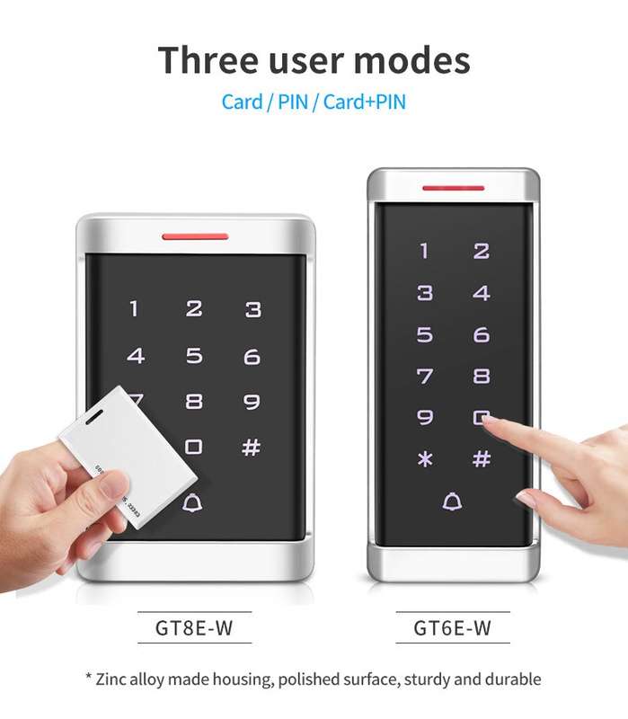 Metal access control GT6E-W keypad waterproof IP65 standalone RFID access control system