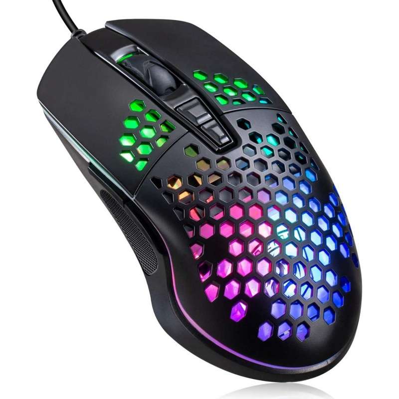 Haing Lightweight Gaming USB Mouse-Black & Pink