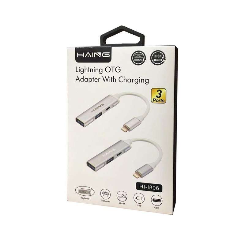 Haing Lightning OTG Adapter with Charging Converter