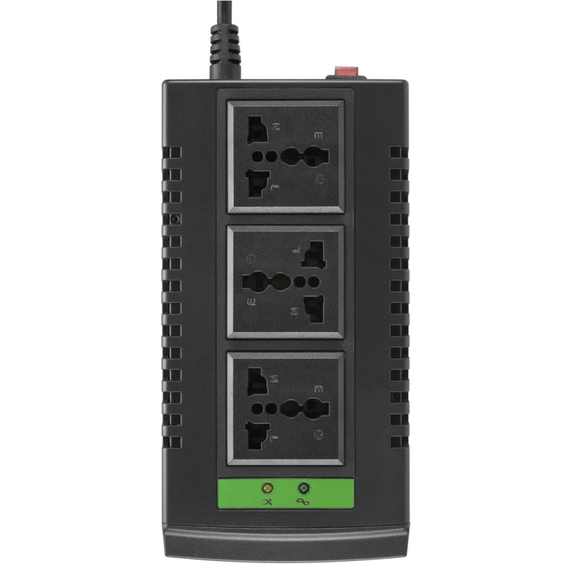 APC Line-R 1000VA 500W Automatic Voltage Regulator 3 Universal Outlets 230V - Black