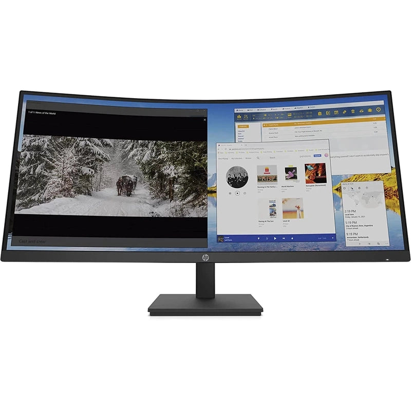 HP P34HC 34" Curved 1500R 3K UltraWide 100Hz Adjustable Height w/ Speakers & USB C Monitor