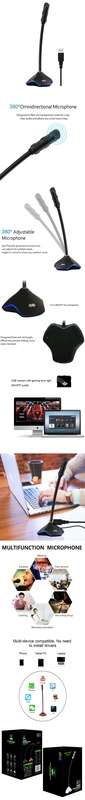 Popu.Pine Colorful Multimedia RGB Microphone
