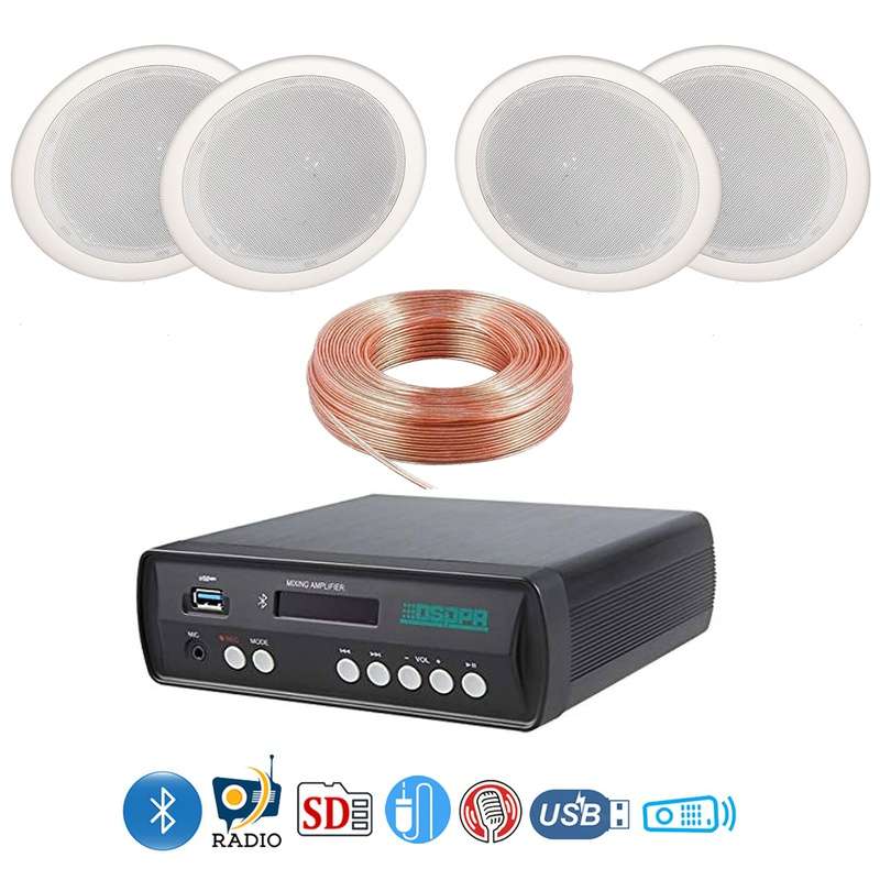 نظام صوتي سقفي متكامل للمنازل والأعمال 4 سماعات