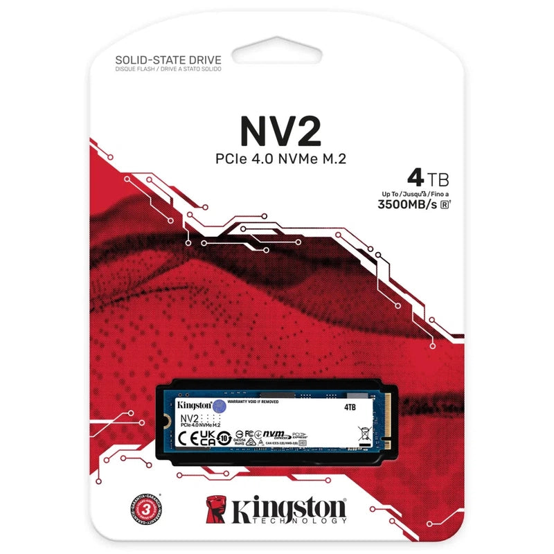 Kingston NV2 4TB M.2 2280 NVMe PCIe 4.0 Internal SSD Up to 3500 MB/s
