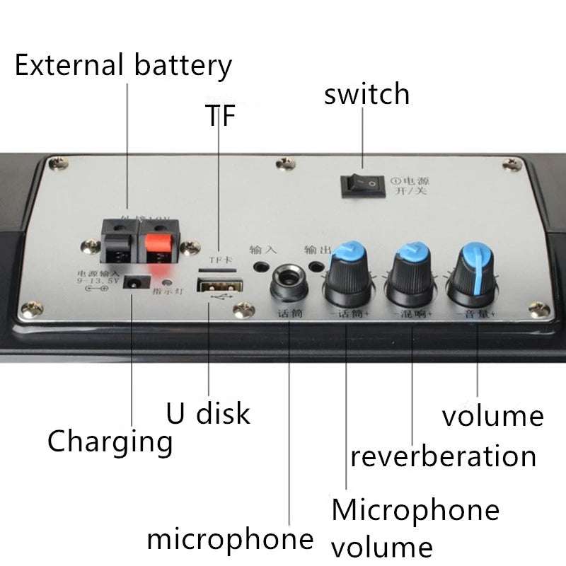 New Dual Speakers High Power Bluetooth Speaker Video Player 14 Inch HD Screen MP3 MP4 Karaoke Machine