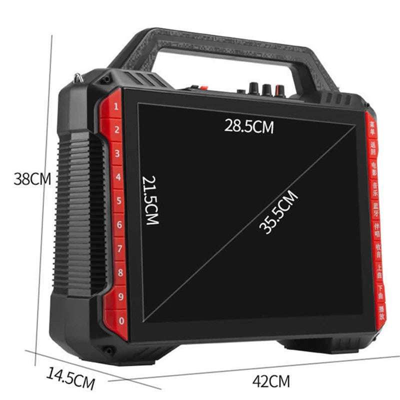 New Dual Speakers High Power Bluetooth Speaker Video Player 14 Inch HD Screen MP3 MP4 Karaoke Machine