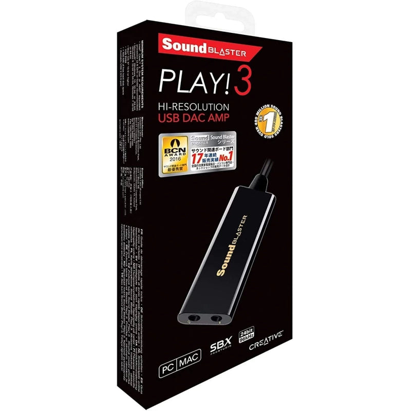 Creative Labs Sound Blaster Play! 3 USB Sound Adapter for Windows & Mac