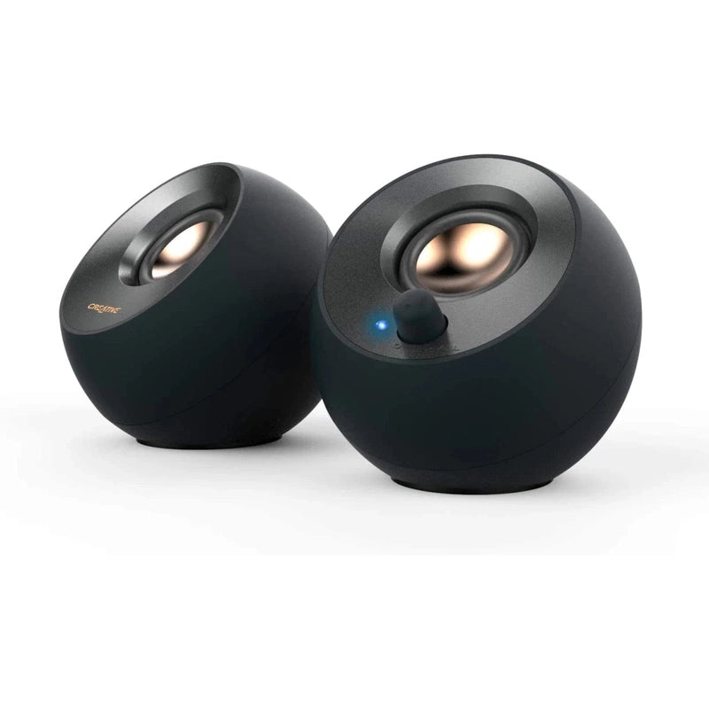 Creative Pebble V2 Minimalistic USB-C & 3.5 mm AUX-in Up to 8W RMS Power w/ USB Type-A Adapter