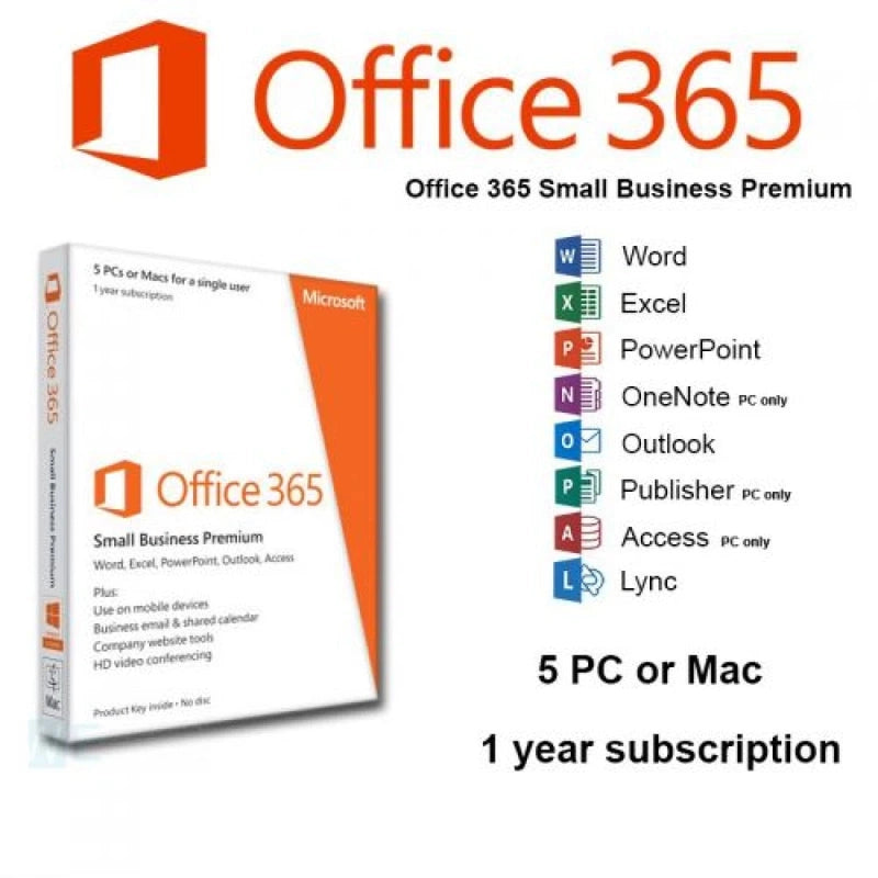 Microsoft Office 365 Business Premium , 5 PCs, PC/Mac