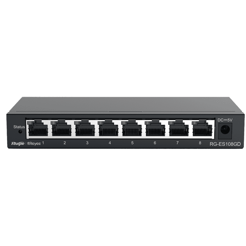 RG-ES108GD, 8-port 10/100/1000Mbps Unmanaged Non-PoE Switch