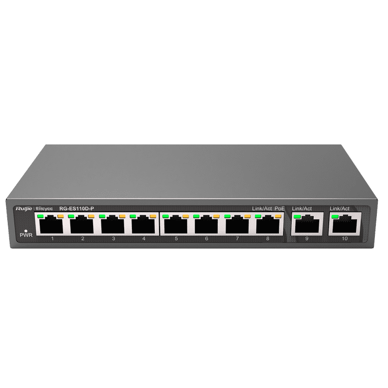 RG-ES110D-P, 8-port 10/100Mbps Desktop Unmanaged Switch